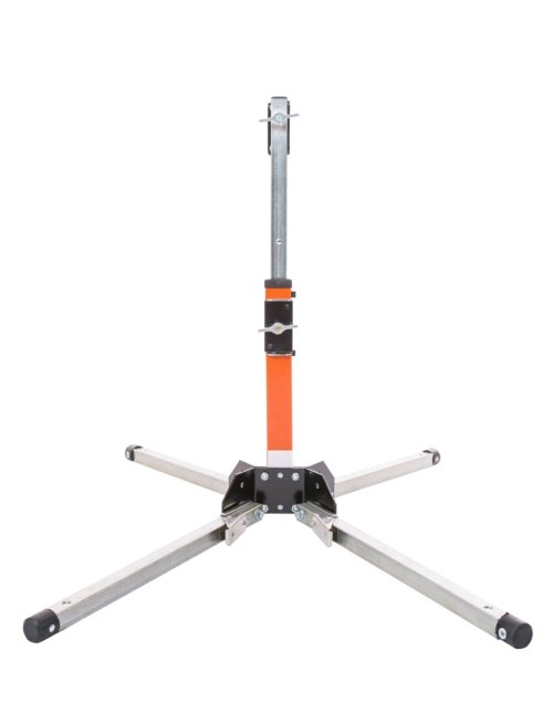 four legs, orange, steel, black, sign stand, locked up