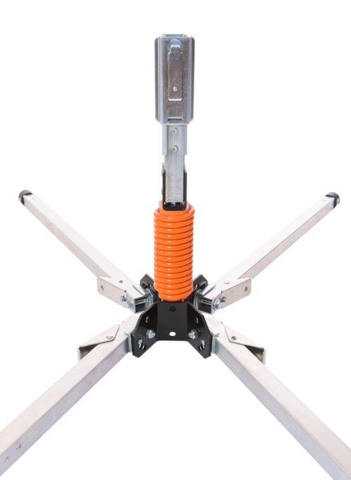 orange springs, steel legs, folded down