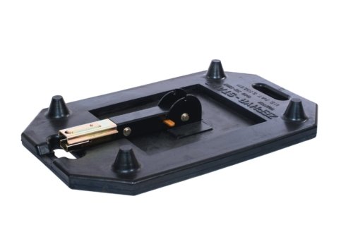 black base, sign stand