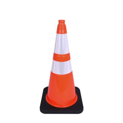 orange and white stripe cone