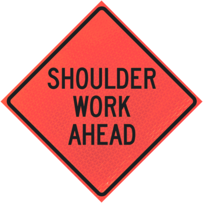 shoulder work ahead deep orange diamond roll up