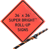 super bright roll-up signs orange sign