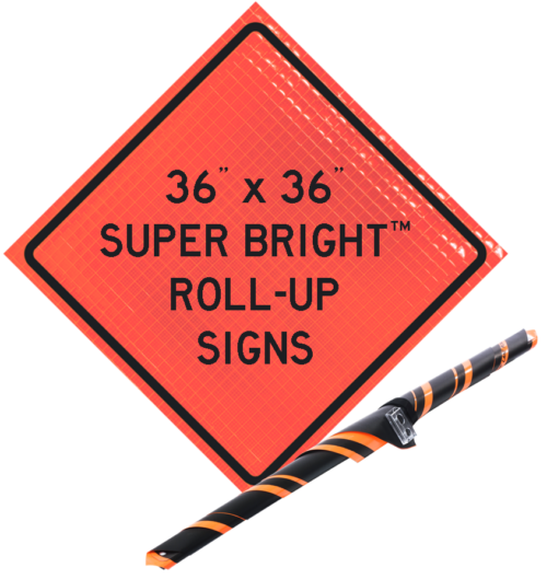 super bright roll-up signs orange sign