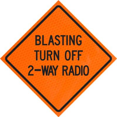 blasting turn off 2-way radio orange diamond grade roll up