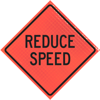 reduce speed orange diamond roll up