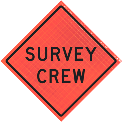 survey crew orange diamond roll up