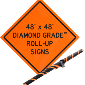 diamond grade orange roll up vinyl sign