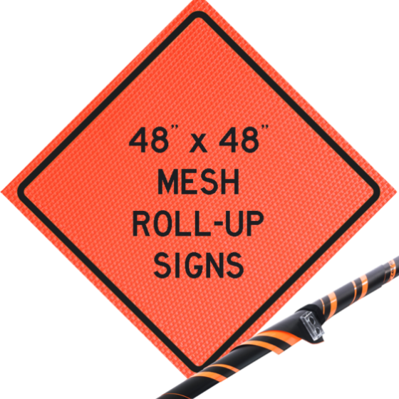 roll up construction safety sign