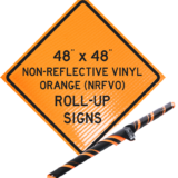 NRFVO roll up vinyl sign orange