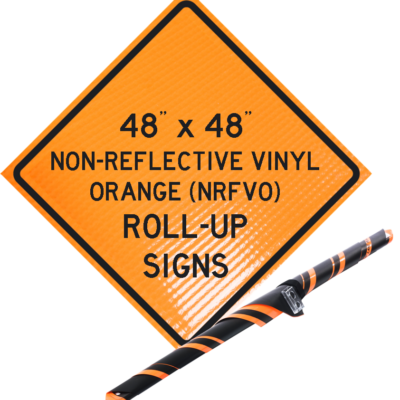 NRFVO roll up vinyl sign orange