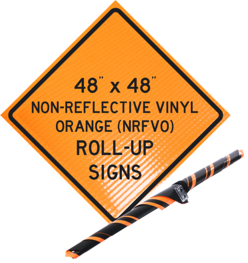 NRFVO roll up vinyl sign orange