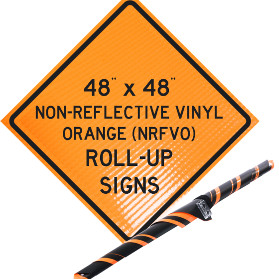 NRFVO roll up vinyl sign orange