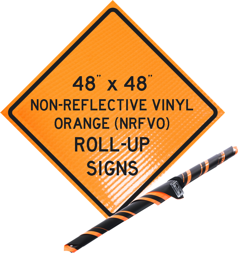 48" Roll-Up Signs – Non-Reflective Vinyl 