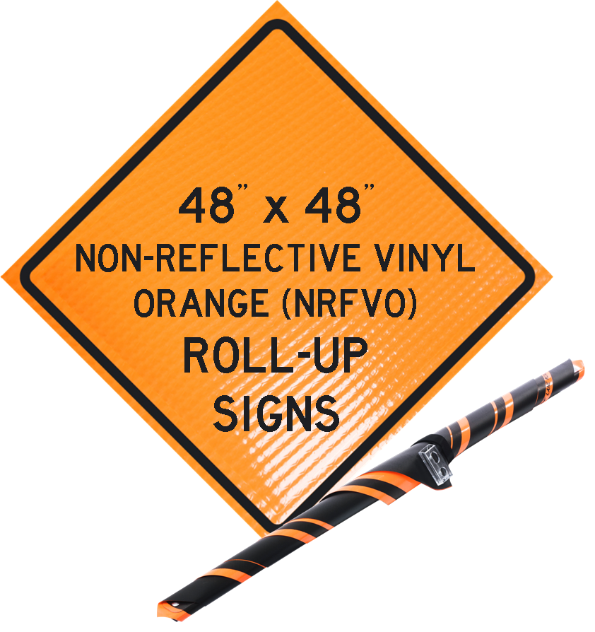 NRFVO roll up vinyl sign orange