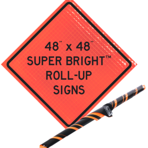 super bright roll up traffic safety sign