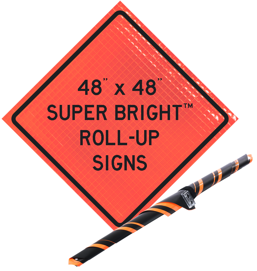 super bright roll up traffic safety sign