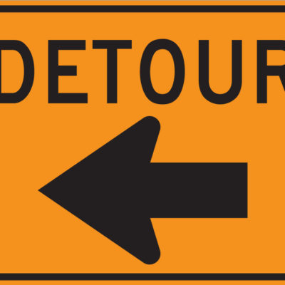detour sign left