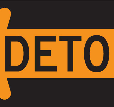 detour left yellow and black sign