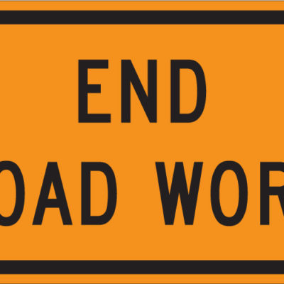 end road work sign safety