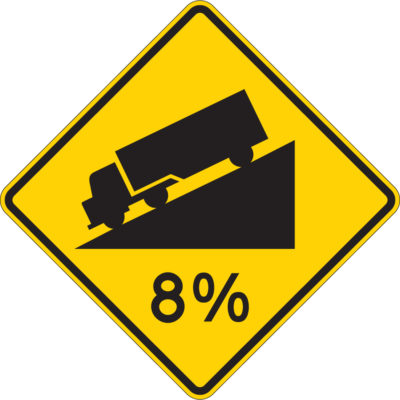 8 percent truck on hill
