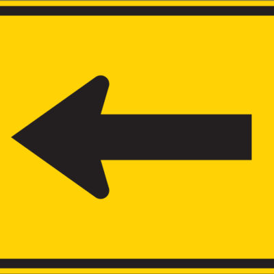 left rectangle yellow sign