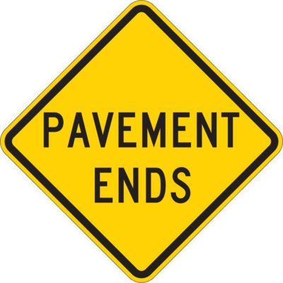 pavement ends yellow diamond symbol