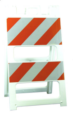 Plasticade Type II | Eastern Metal Signs and Safety white orange stripe plasticade type II