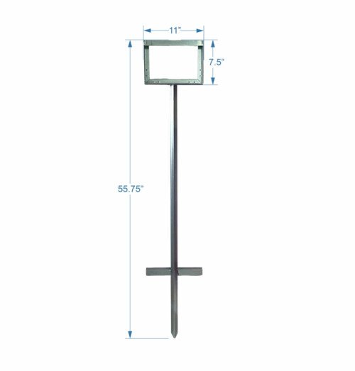pogo sign stand with dimensions on the image, for traffic control