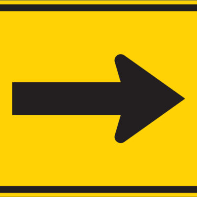 right arrow sign yellow