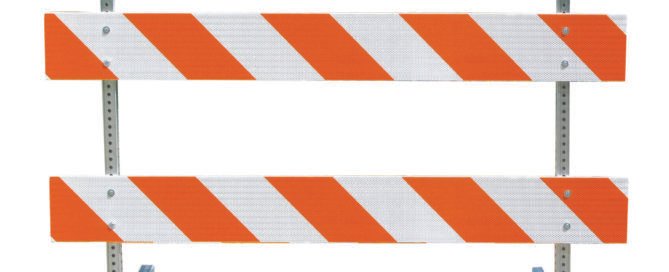type III barricade orange white stripe