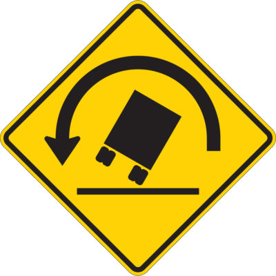 roll over truck warning sign