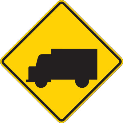 truck sign yellow diamond