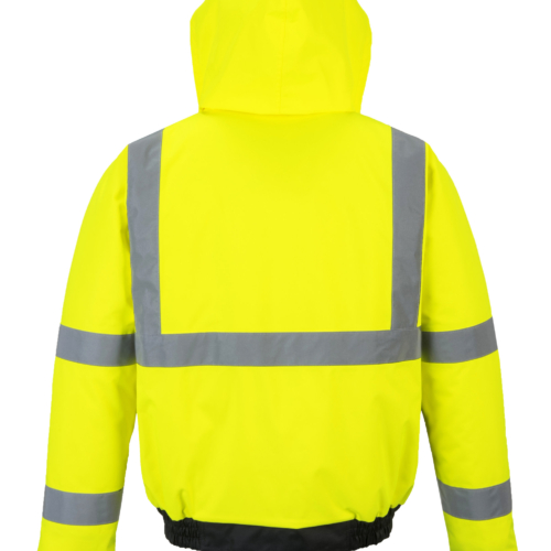 yellow reflective coat back