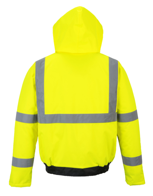 yellow reflective coat back