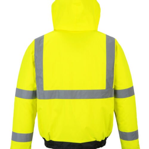 yellow reflective coat back
