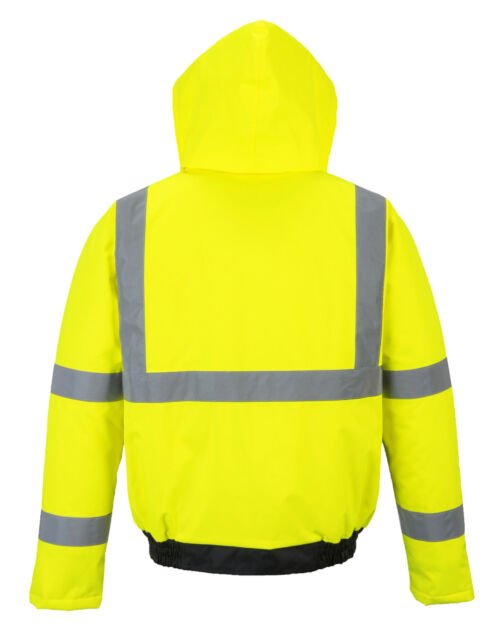 yellow reflective coat back