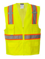 US372YER | Eastern Metal Signs and Safety orange yellow reflective vest no sleeve front