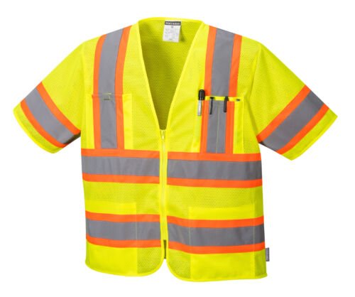 US383YER orange yellow stripe reflective vest