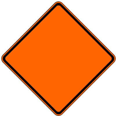 empty orange diamond safety sign