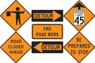 Temporary traffic control signs