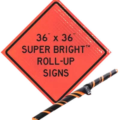 36 inch reflective super bright roll-up vinyl sign