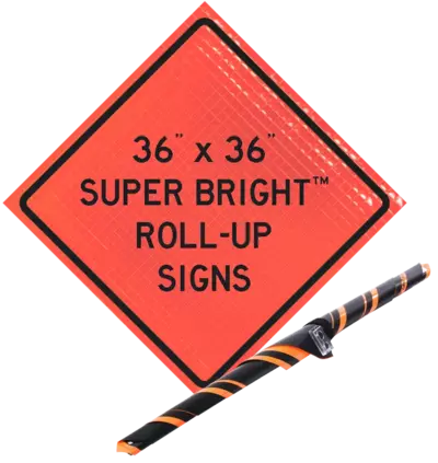 36 inch reflective super bright roll-up vinyl sign