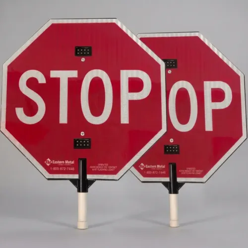 Handheld LED STOP Sign for Traffic Control and School Crossing Protection