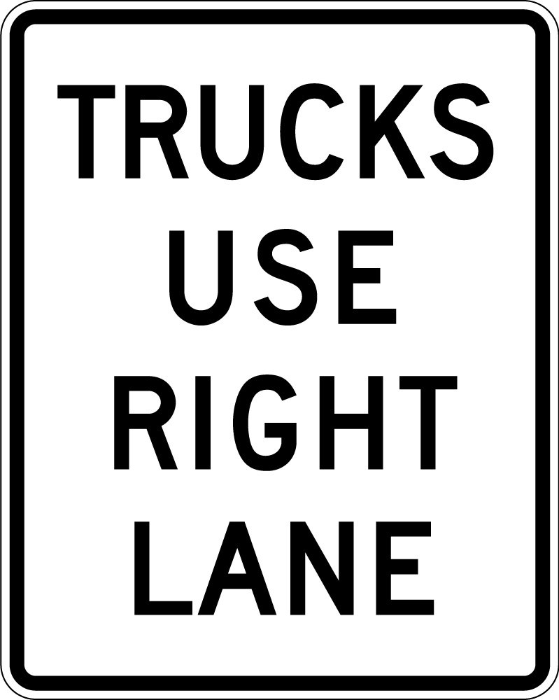 TRUCKS USE RIGHT LANE (R4-5)