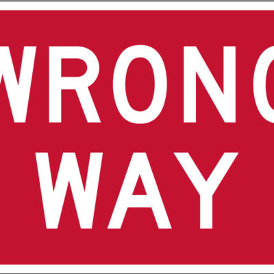 wrong way red sign