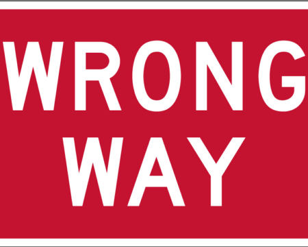 wrong way red sign