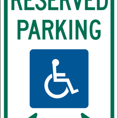 reserved parking green blue sign disability ada