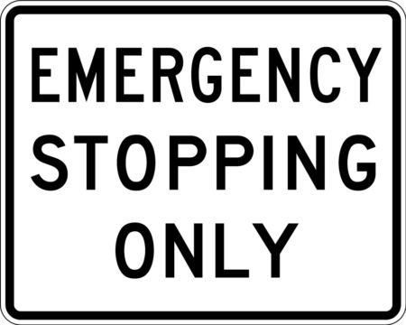 emergency stopping online white sign
