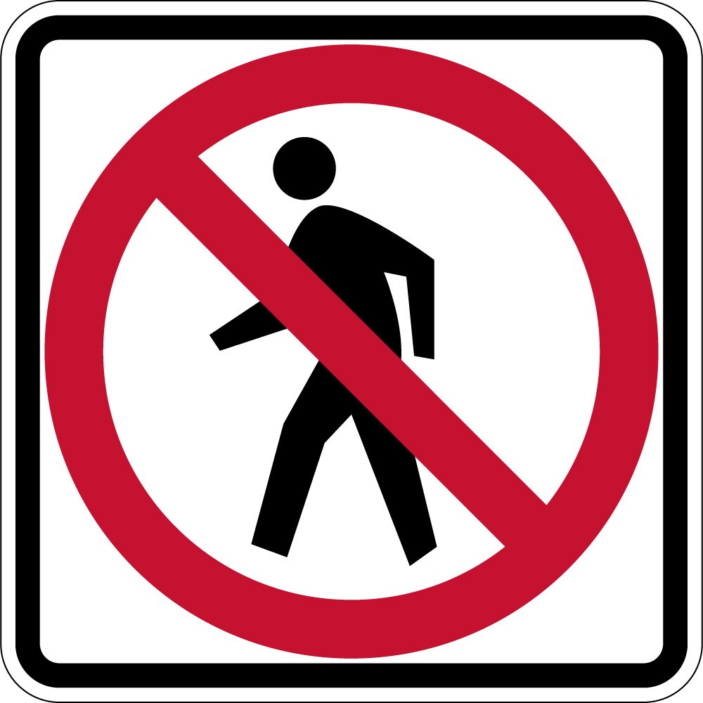 NO PED CROSSING (R9-3A)