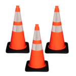 safety cones black base cones